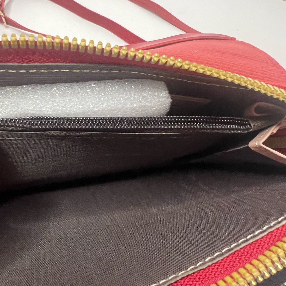 Endaycon Fashion Crossbody Bag Red Lots Of Compartments Long Detachable Strap